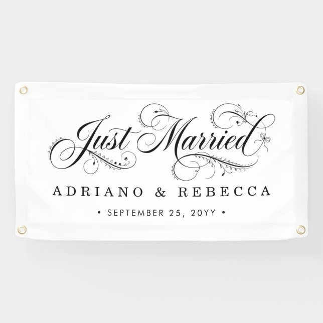 Banderole de voiture 'Juste Mariés' (Horizontal)