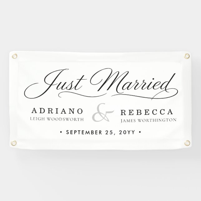 Banderole de voiture 'Juste Mariés' (Horizontal)