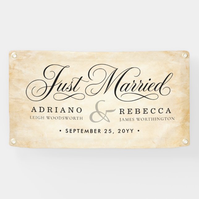 Banderole de voiture 'Juste Mariés' (Horizontal)