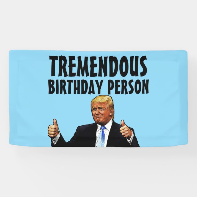 BANDEROLE DRÔLE D'ANNIVERSAIRE DE DONALD TRUMP (Horizontal)