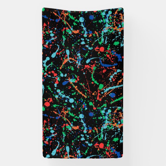 Banderole en vinyle Cool Party Paint Splashes 1,6x (Verticale)