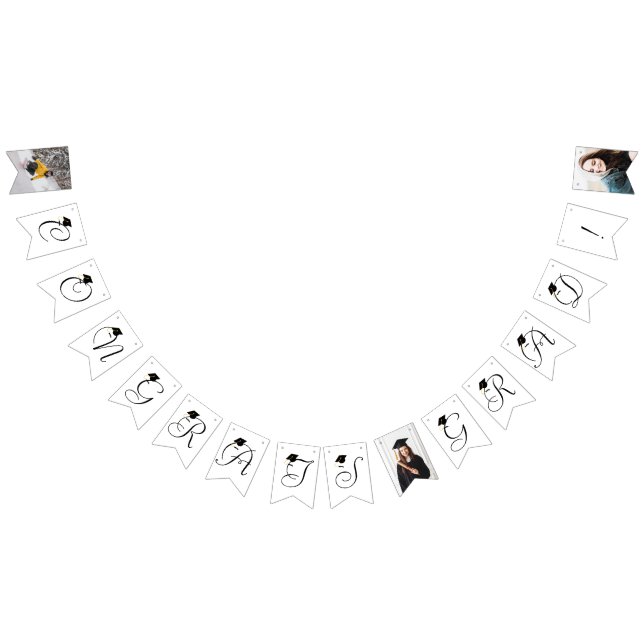Banderole moderne Black White Photo Graduation (Tout)