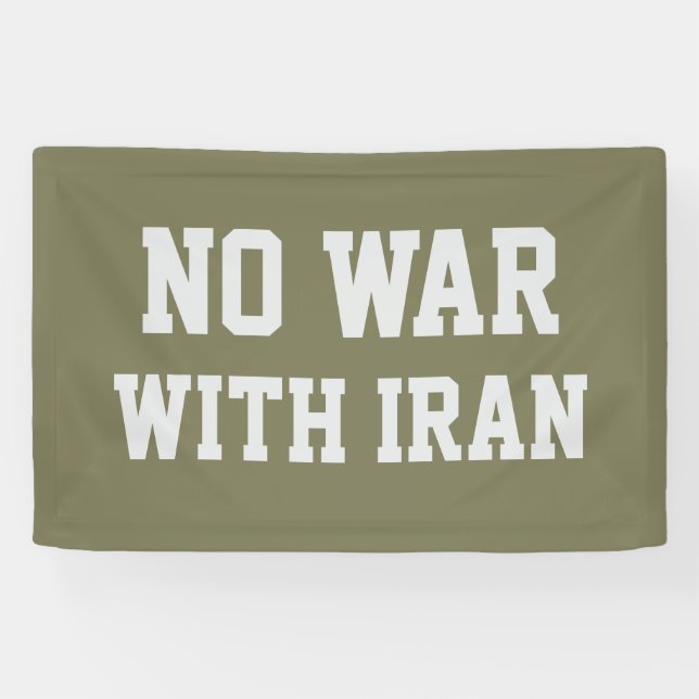 Banderole NON GUERRE AVEC L'IRAN (Horizontal)