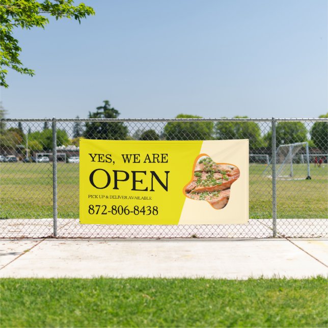 Banderole personnalisée pour restaurant ouvert (Insitu)