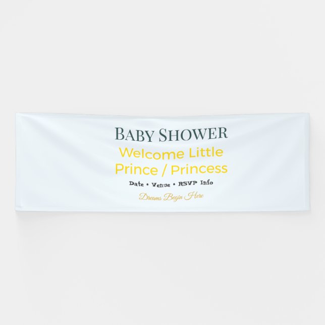 Banderole pour Baby Shower | Les Rêves Commencent  (Horizontal)