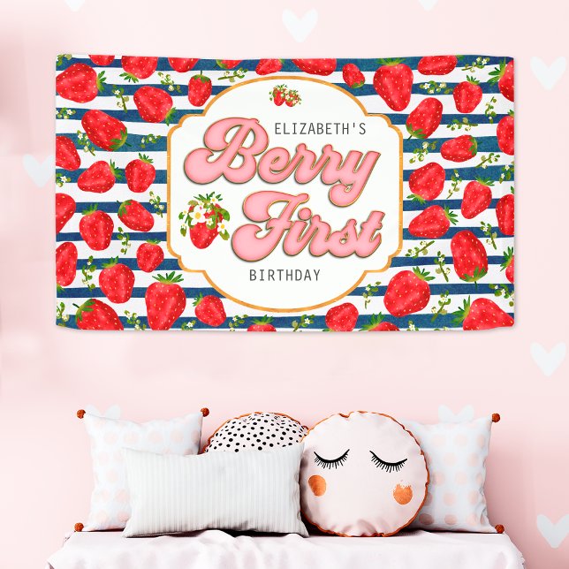 Banderole Premier Anniversaire Fleur de Fraisier B (Créateur téléchargé)