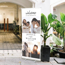 Collage photo de bienvenue du mariage
