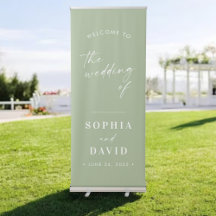 Mariage de calligraphie verte Sage Bienvenue