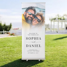 Moderne Elegant Calligraphie Mariage Photo Bienven