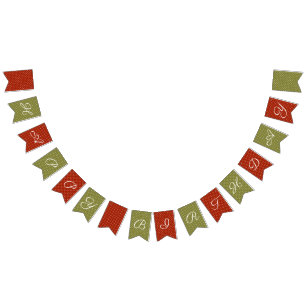Banderole rouge et vert Joyeux anniversaire