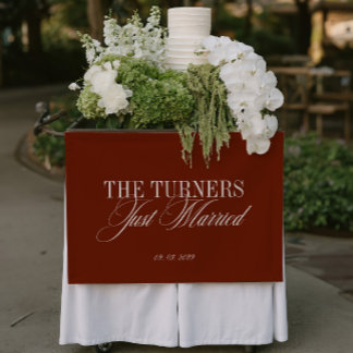 Banderole Vinyle de Mariage Rouge Terracotta 'Just