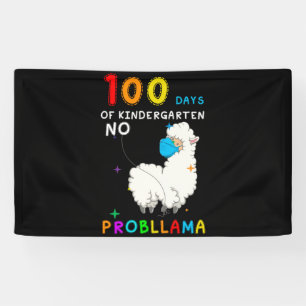 Banderoles 100 Jours de maternelle Pas de problème Llama Masq