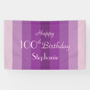 Banderoles 100th rayures personnalisées de pourpre de signe