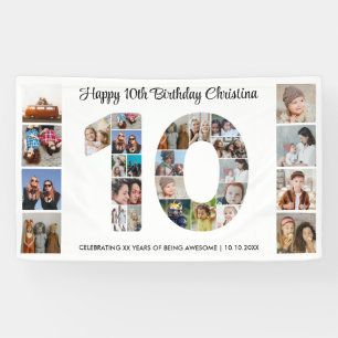 Banderoles 10e anniversaire fête Numéro 10 Photo Collage