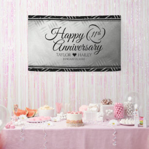 Banderoles 11ème anniversaire de Mariage en acier