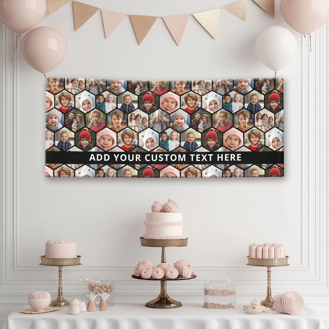 Banderoles 12 Photo Collage - Hexagon funky - Motif aléatoire (Custom Photo Banner)
