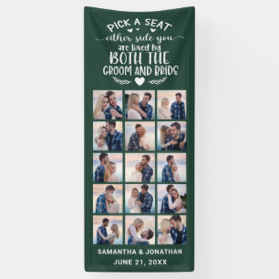 Banderoles 15 Photo Collage Vert Bienvenue À Notre Mariage