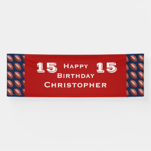 Banderoles 15e 16e 18e anniversaire Ado Nom Football