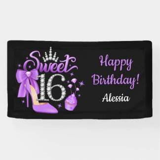 Banderoles 16e anniversaire. Doux 16 filles