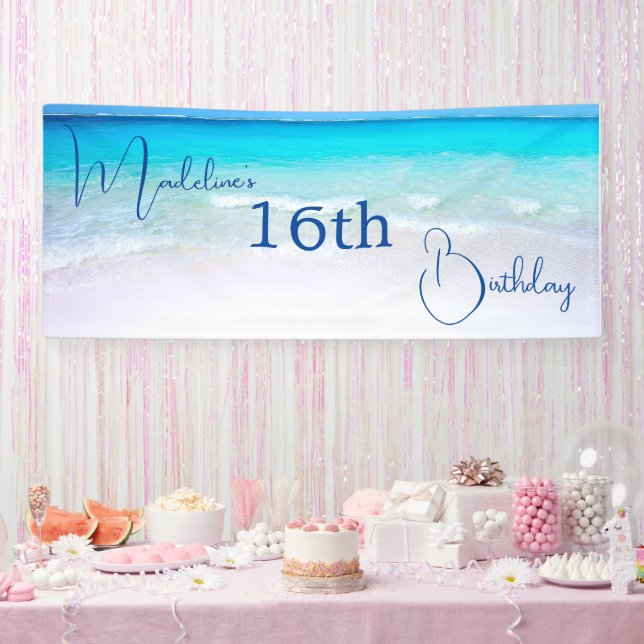Banderoles 16e anniversaire Sweet sixteen Beach (Fête)