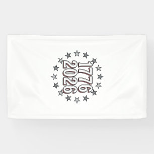 Banderoles 1776 2026 Étoiles Patriotiques Design Vectoriel Vi