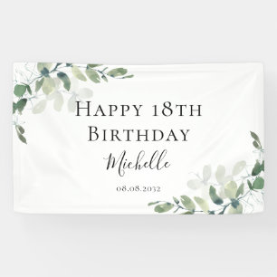 Banderoles 18e anniversaire Eucalyptus Verdure Accueil modern