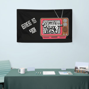 Banderoles 1984 Retro Télévision Vintage 40e anniversaire