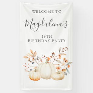 Banderoles 19e anniversaire Citrouille automne Leaves Vertica