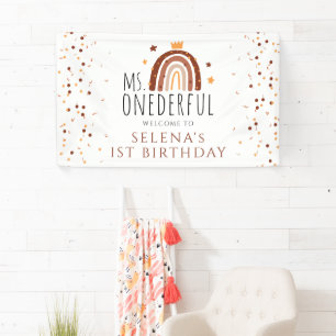 Banderoles 1er anniversaire Ms Onederful Terracotta Rainbow