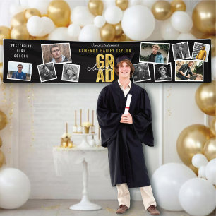 Banderoles 2024 Gold GRAD 10 Photo Modern Graduation Party