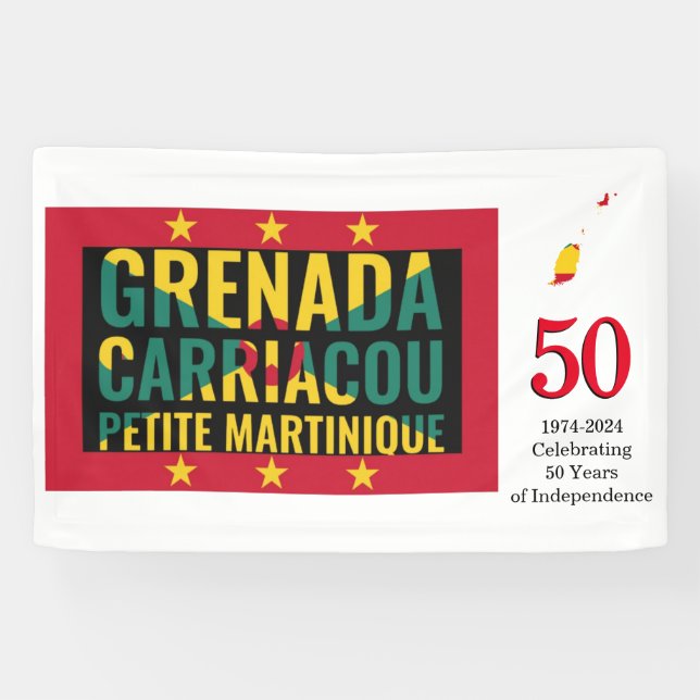 Banderoles 2024 GRENADA - 50e anniversaire de l'indépendance (Horizontal)