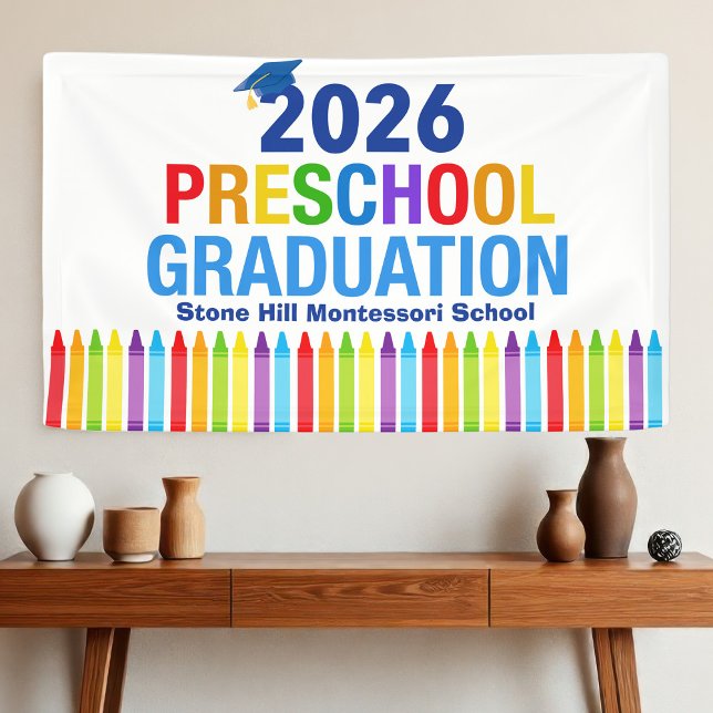 Banderoles 2026 Preschool Graduation Customizable School (Créateur téléchargé)
