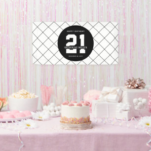 Banderoles 21e anniversaire personnalisé Moderne et élégant