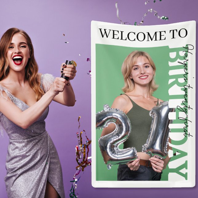 Banderoles 21st Birthday Photo college Party  (Créateur téléchargé)