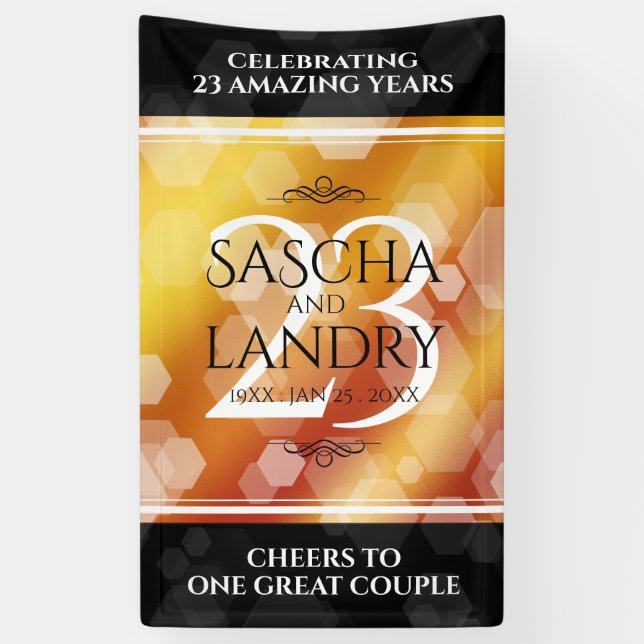 Banderoles 23e anniversaire de Mariage de Topaz impérial (Vertical)