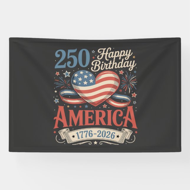 Banderoles 250e anniversaire États-Unis 250 ans (Horizontal)