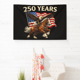 Banderoles 250e anniversaire USA Cheval de l'Ouest Aigle