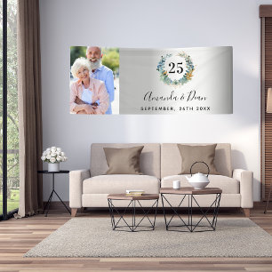 Banderoles 25e anniversaire mariage d'argent photo ecalyptus