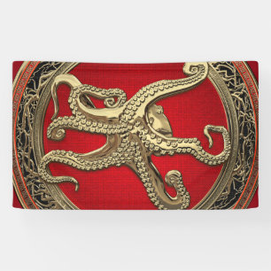 Banderoles [300] Octopus d'or sacré en posture défensive