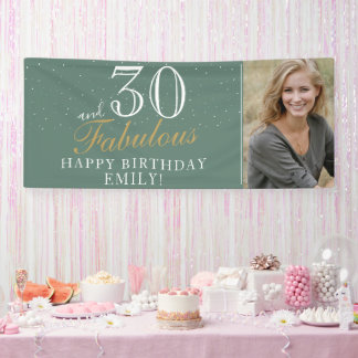 Banderoles 30 ans et Fabuleux Photo d'anniversaire moderne 30
