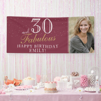 Banderoles 30 et Fabuleux Photo d'anniversaire moderne 30 ans