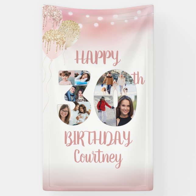 Banderoles 30e anniversaire 8 Photo Numéros de collection Ros (Vertical)