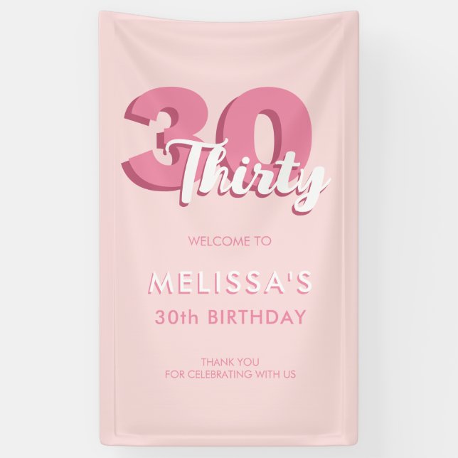 Banderoles 30e anniversaire de Modern Pink (Vertical)