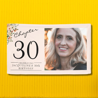 Banderoles 30e anniversaire Floral Pink Photo