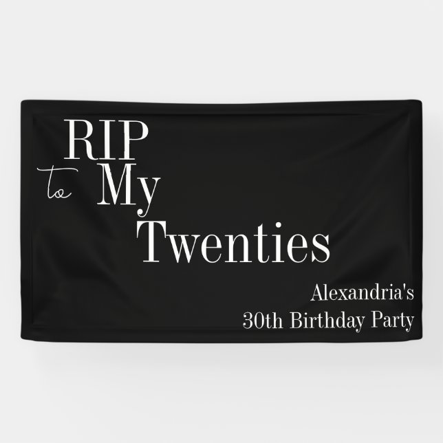Banderoles 30e anniversaire RIP 20s Black and White Party (Horizontal)
