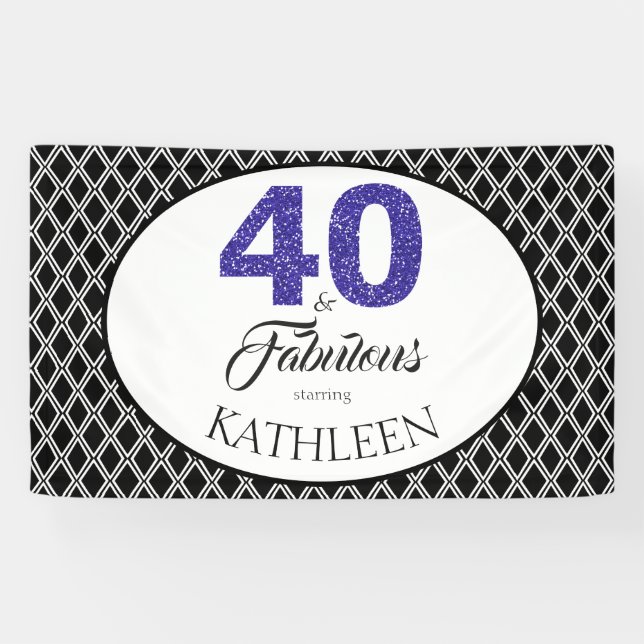 Banderoles 40 et fabuleuse coutume 40e anniversaire (Horizontal)