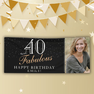 Banderoles 40 et fabuleux moderne Black 40e anniversaire Phot