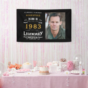 Banderoles 40e anniversaire 1983 Légendaire Noir et Or