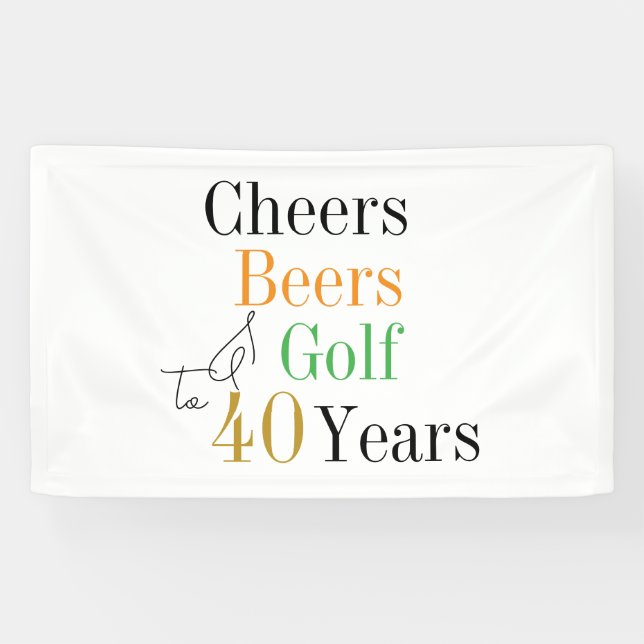 Banderoles 40e anniversaire Cheers Beers Golf Party (Horizontal)