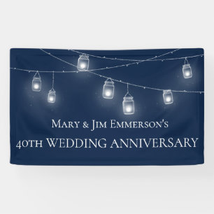 Banderoles 40e anniversaire du Mariage - Lumières à cordes - 